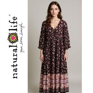 NATURAL LIFE Dark Floral Maxi Dress